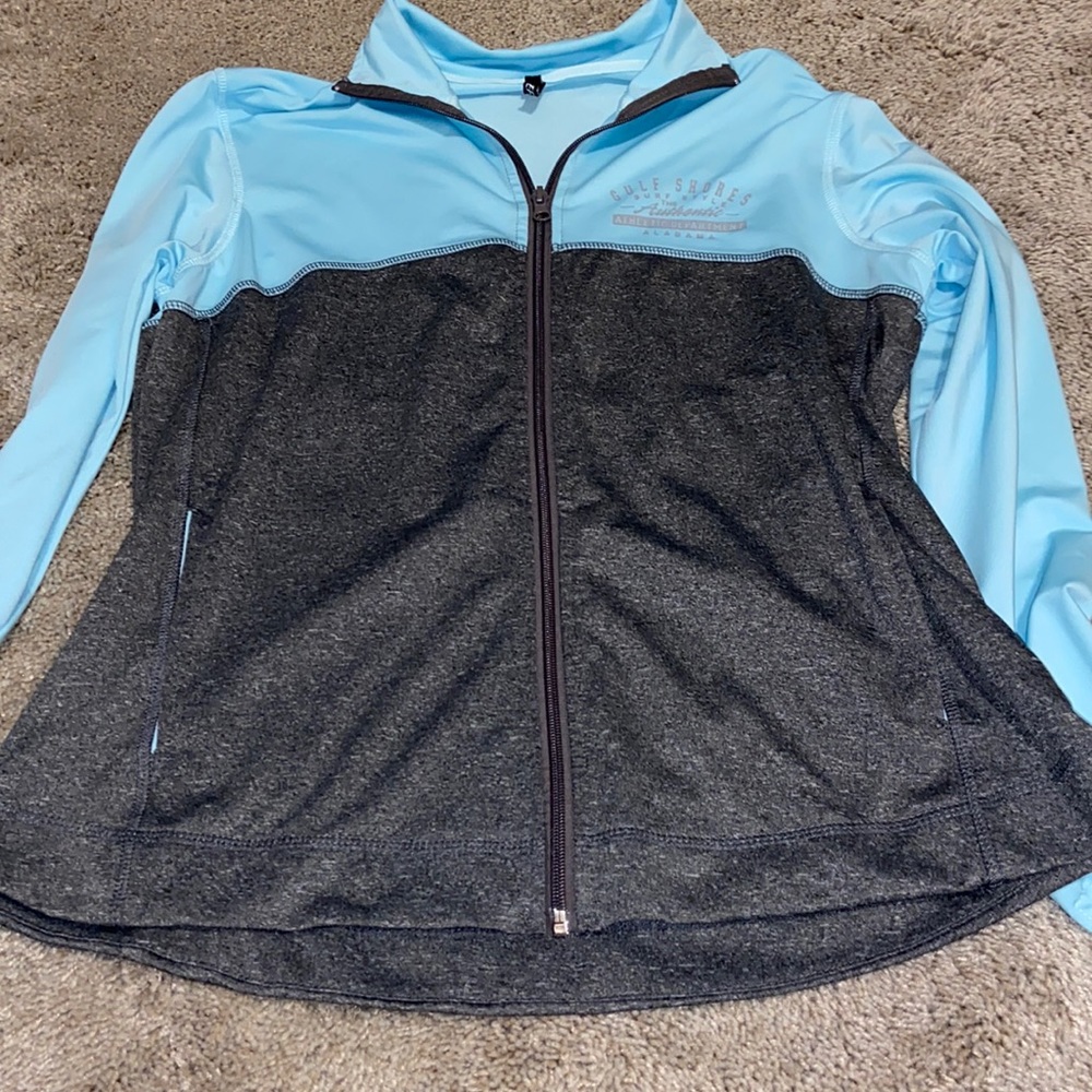Gulf shores zip up jacket, blue&grey
